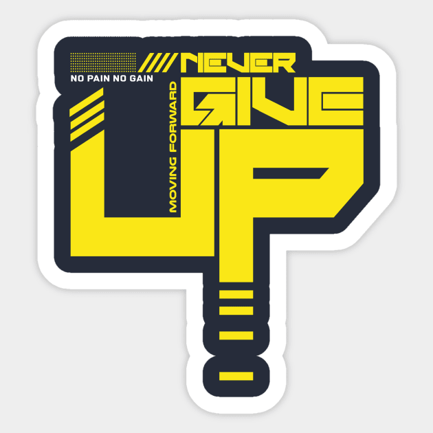 Never Give up - Fitness & Gym Sticker by RAMKUMAR G R